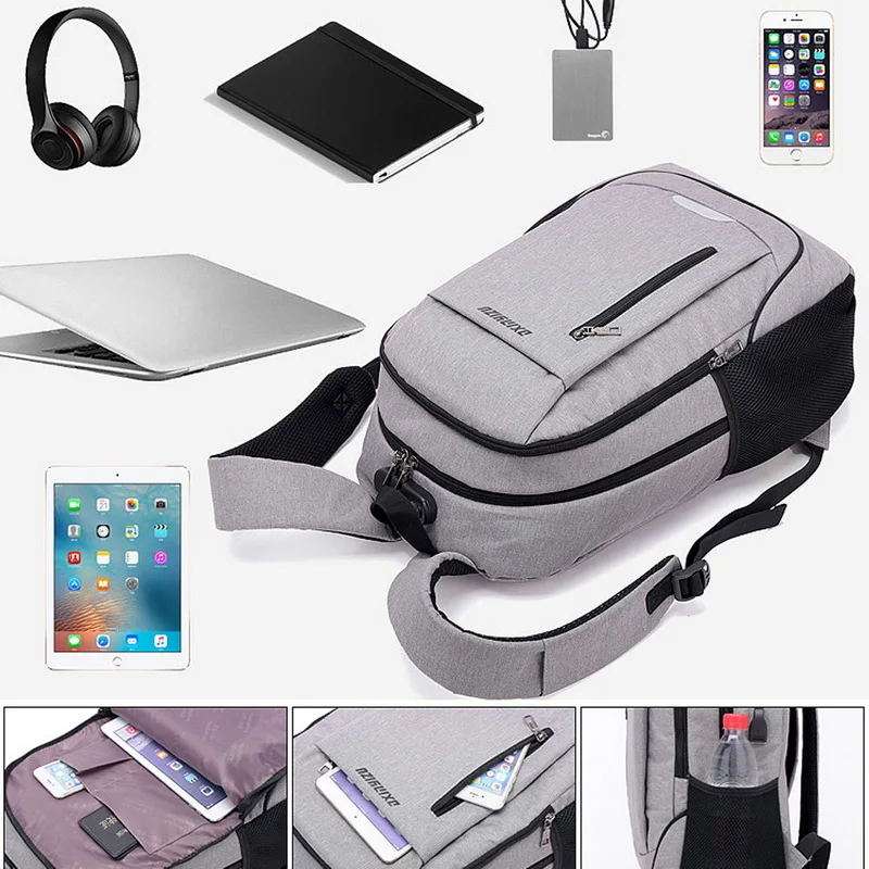 15.6Inch Anti-Theft Waterproof Laptop Backpack Add Usb Charging And Headphone Port Bag With Security Lock | Компьютеры и офис