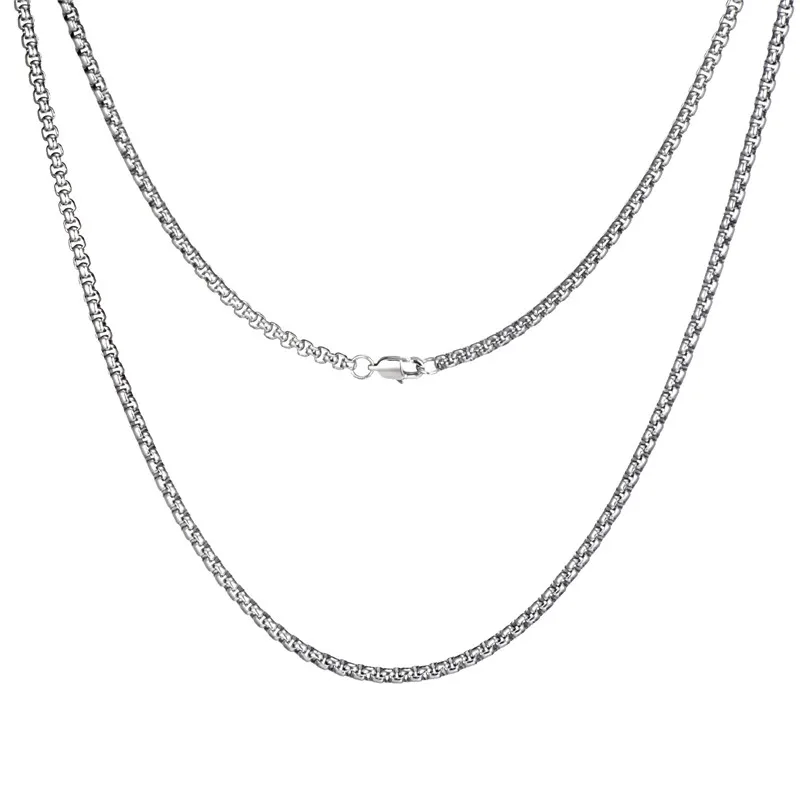 D &amp Z 316L Нержавеющая сталь Золото Серебро Черный цвет Rolo звено цепи ожерелья для