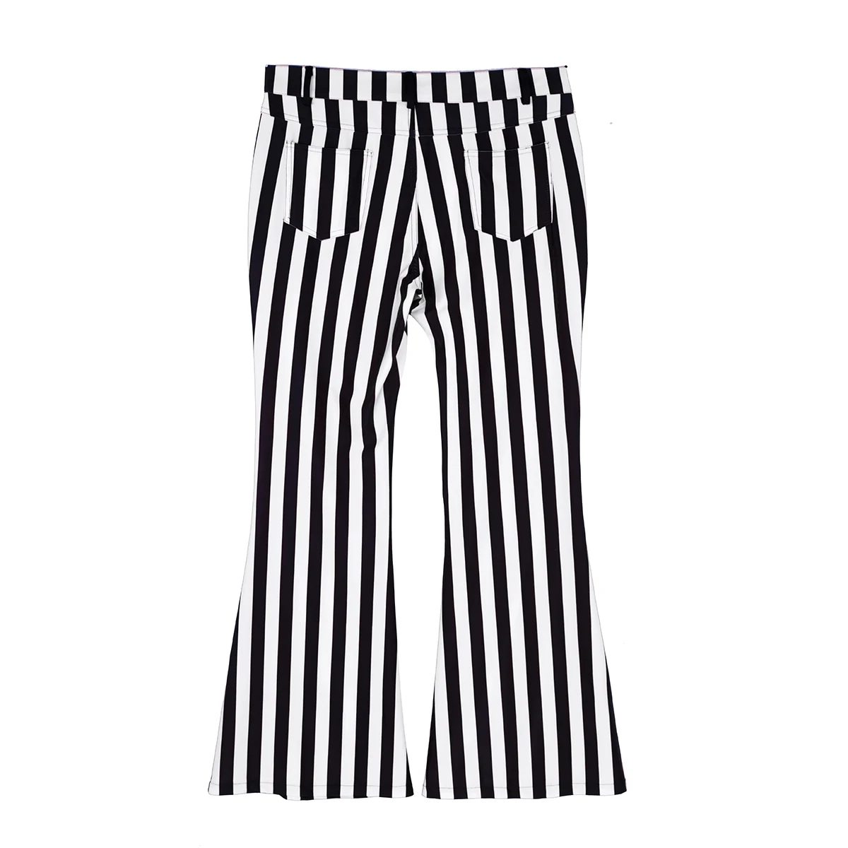 iiniim Mens 60's 70's Retro Vintage Mid Waist Striped Stretch Bell Bottom Super Flares Long Pants Casual Trousers Sexy Panties