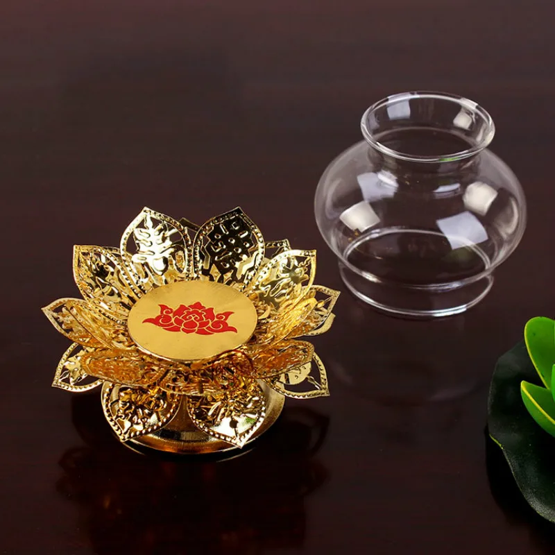Будда семь огней для света Лотос медный сплав свет масло лампа держатель