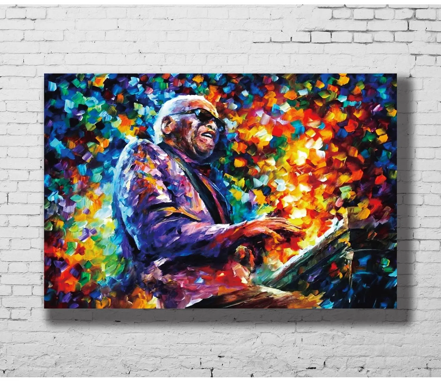 Q0334 Плакаты и принты Ray Charles Negro Джаз фон для фотографирования с яркими пианино