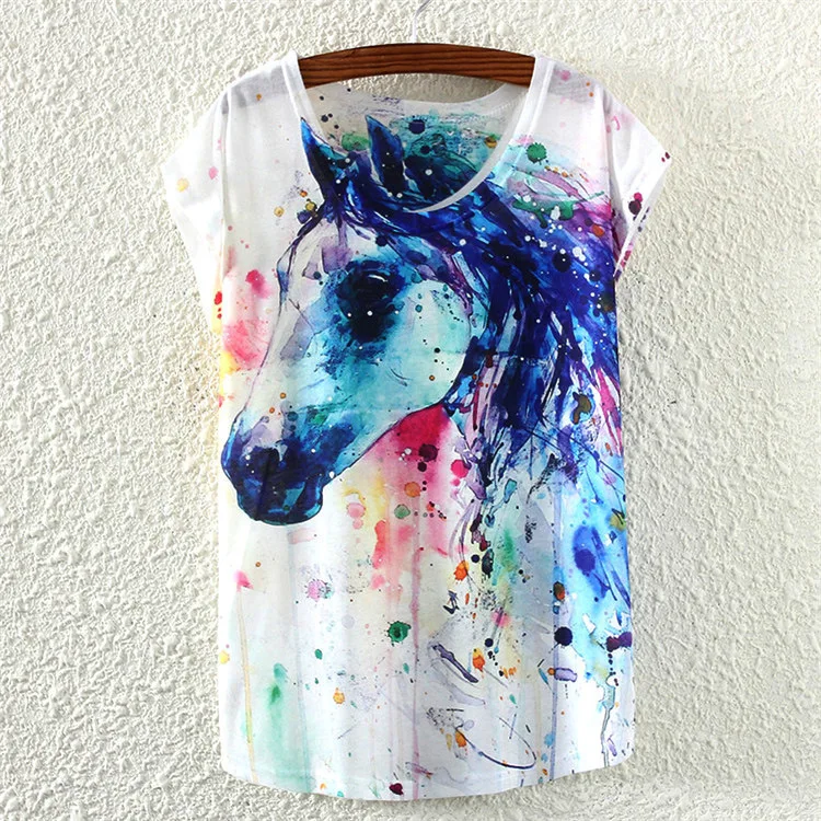 Birds &amp Heart pattern women's tshirt 2015 fashion design blusas femininas wholesale women tops girls tees discount sale | Женская