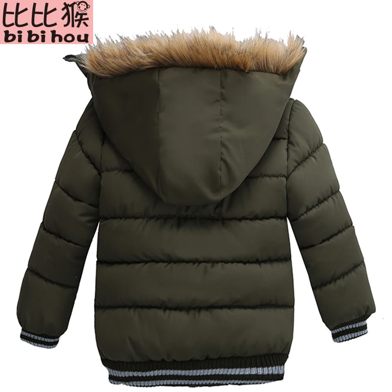 Осенне зимняя куртка с искусственным мехом для маленьких мальчиков детская