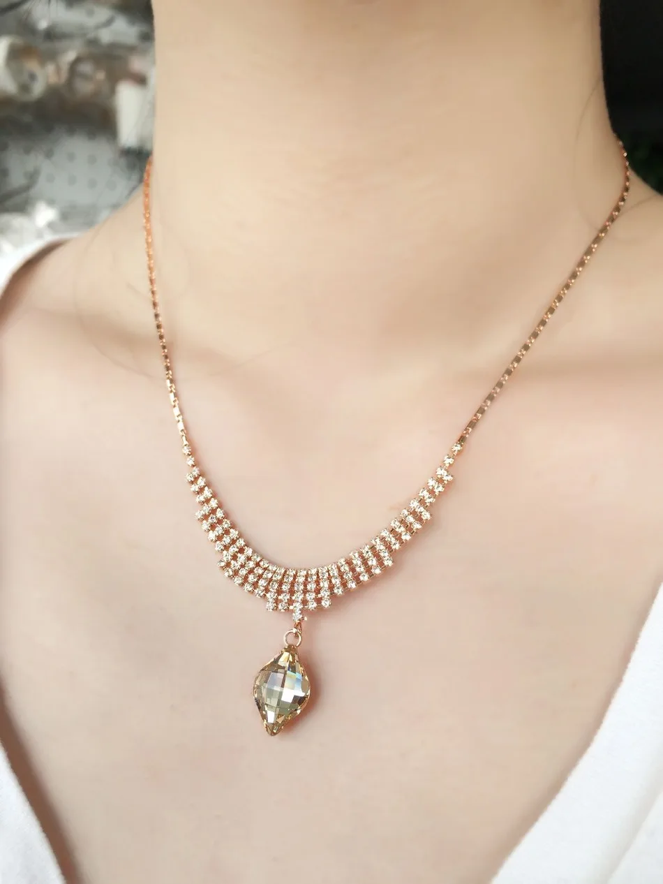 Neoglory австрийские стразы роза Чокеры золотой цвет ожерелья и подвески новинка 2020