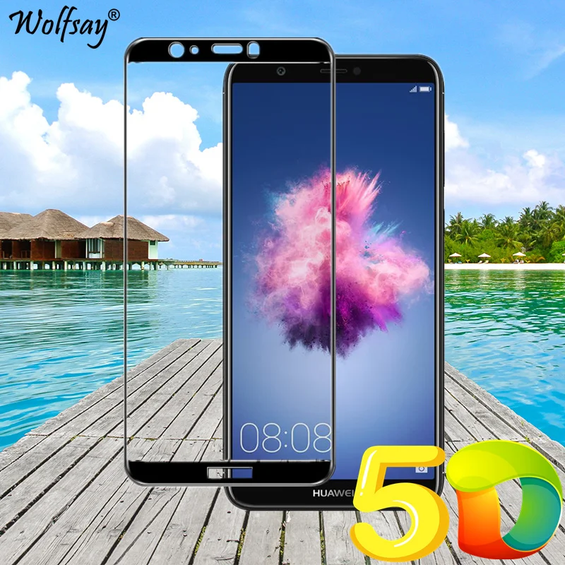 Полностью клейкая защитная пленка Wolfsay для Huawei P Smart 2018 закаленное стекло 5D с