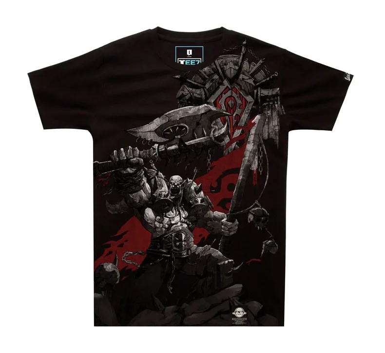 TEE7 Game WOW хлопковые футболки Гаррош хеллскем летний костюм футболка с коротким рукавом и круглым вырезом