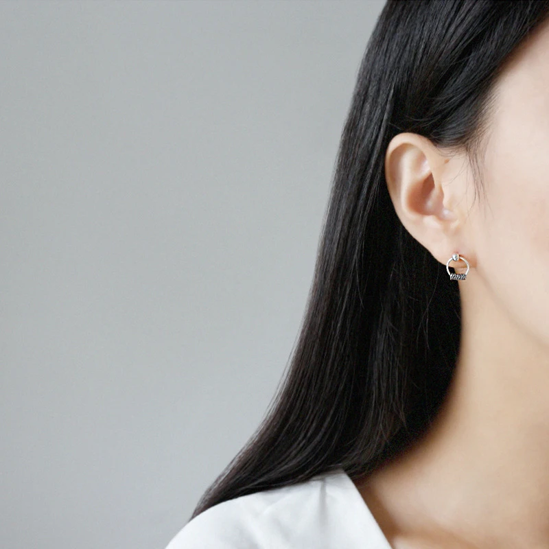 100% 925 Sterling Silver Stud Earrings Personality Simple Vintage Geometric Twist Fine Jewelry 2019 WDE016 | Украшения и
