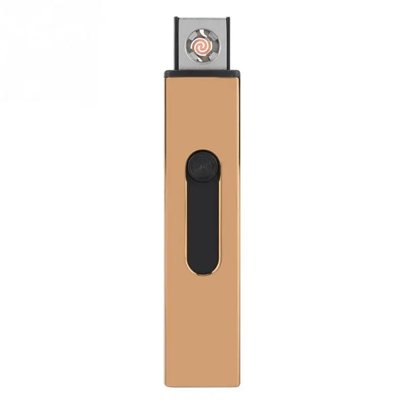 Золотой Сенсорный выключатель зажигалка Прикуриватель USB Электронная ветрозащитная Мужская Подарочная зажигалка аксессуары для курения - Цвет: Золотой