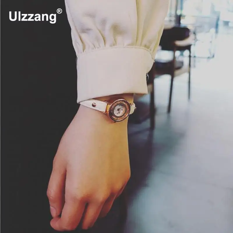 Роскошные ясно капель кварцевые женские часы небольшой свежий ретро простой