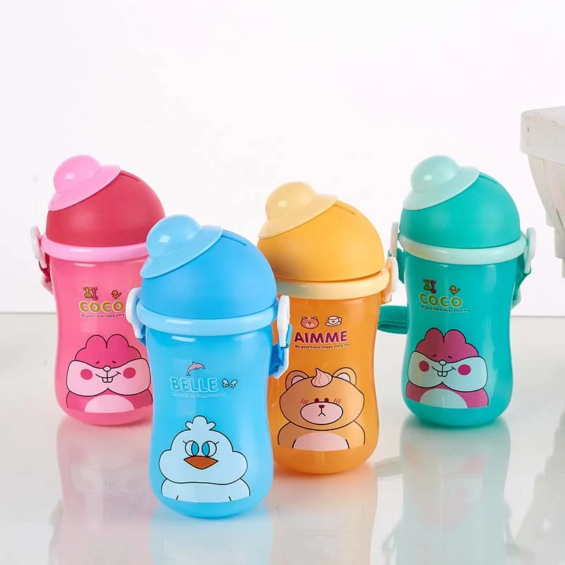 BPA бесплатная бутылка для воды с соломой 350 мл Тритан PP пластиковые бутылки детей