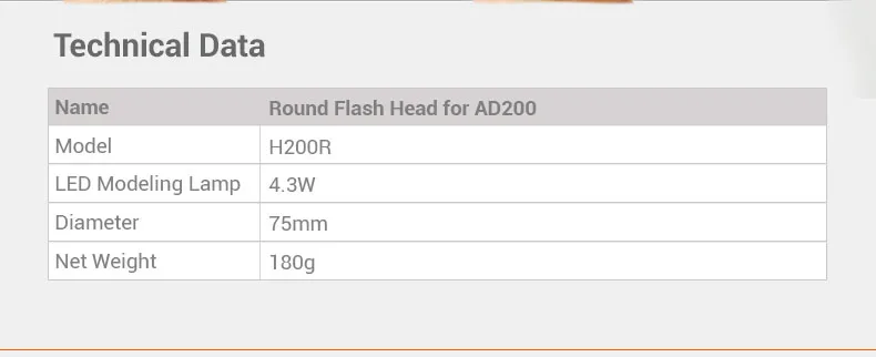 Godox AD200 Flash Accessory EC-200 WITSTRO H200R Round Flash Head Extension Head AK-R1 Color Temperature Reflector Godox