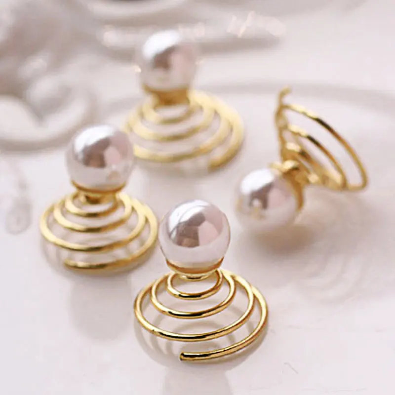 Golden Pearls M MISM 4 шт./компл. уличные Стиль металлическими звездами Заколки для волос комплект мода рок женские аксессуары для волос для девочек Для женщин жемчуг зажим для волос заколка со стразами Головные уборы - Цвет: Golden Pearls