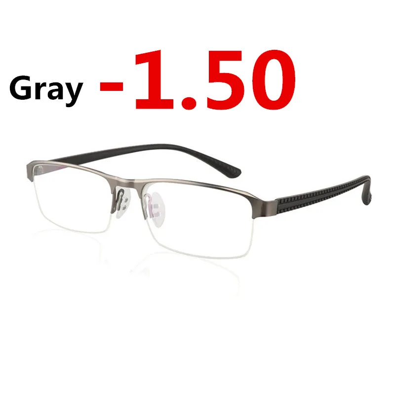 Gray -1.50 JIE. B переходные фотохромные солнцезащитные очки близорукость очки готовые близорукость очки для мужчин компьютерные оптические очки Рамка очки с диоптриями-1-2-3-4 - Цвет оправы: Gray -1.50