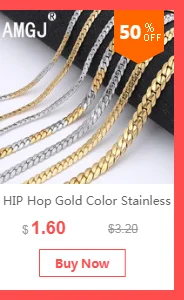 AMGJ 4 Style Stainless Steel Gold Color Round Ball Pendant Necklace Link Chain Necklace Fashion Jewelry for Women or Men
