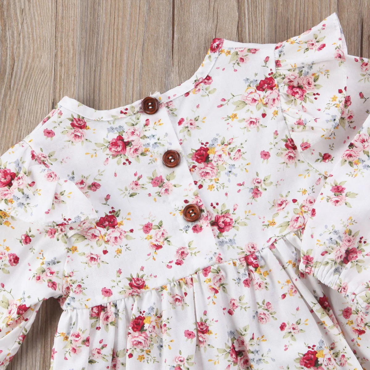 Одежда для новорожденных девочек с цветочным рисунком милый комбинезон длинными