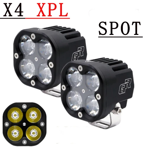 GOLDRUNWAY мотоциклетный Точечный светильник, головной светильник X4 40 Вт, Светодиодный точечный прожектор, Комбинированный Универсальный вспомогательный светильник для мотокросса - Цвет: X4 CREE XPL S