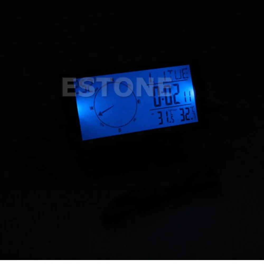 Автомобильный цифровой компас с часами вход/выход термометр календарь функция