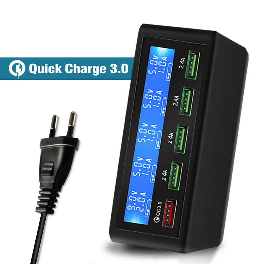 Быстрая зарядка 3 0 Смарт 5 портов USB зарядное устройство адаптер питания станция