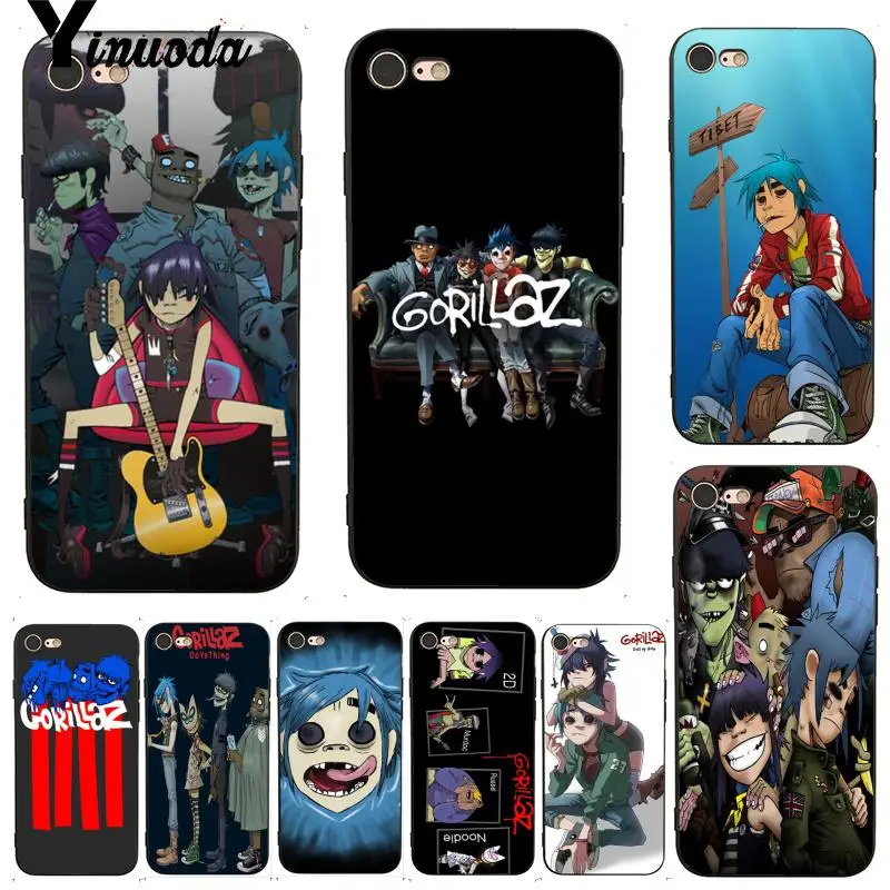 Чехол Yinuoda для iphone 7 6 X ретроспективный чехол Gorillaz Band аксессуары телефонов iPhone 8 6S