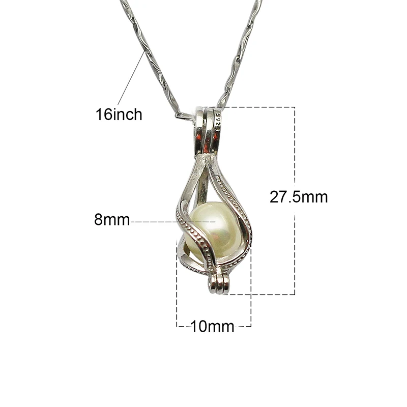 

Beadsncie ID33771 925 Sterling Silver Wedding Pearl Pendant Necklace for Women