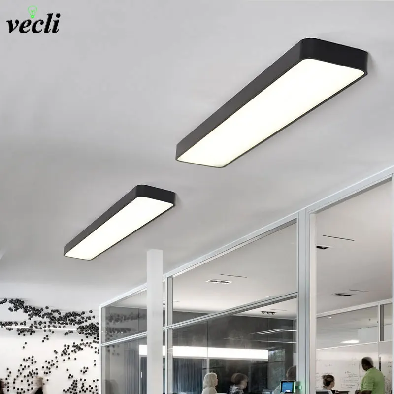 Luces de techo LED modernas, blancas y negras, cuadradas, para oficina, con lámpara de techo, para pasillo, dormitorio, lámparas de iluminación para el hogar