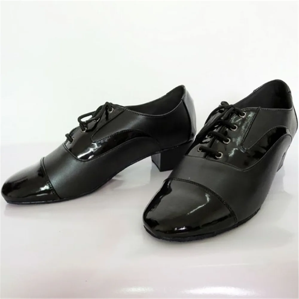 Mens Patten Leather Dance Shoes Salsa Latin Ballroom Customized Plataforma Sexy Low Heel Black JYG447 | Спорт и развлечения