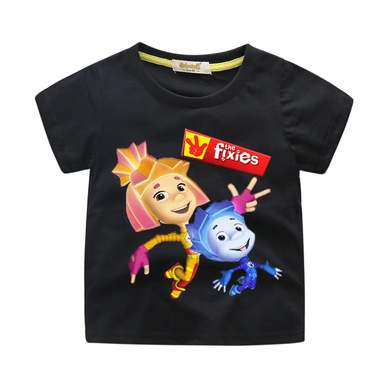 От 1 до 13 лет костюм с футболкой для мальчиков футболки девочек 3D принтом Fixies топы