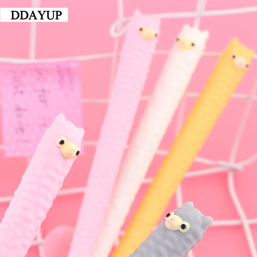 2 шт./лот каваи мультфильм Альпака Форма гелевая ручка Канцелярия для учеников новинка подарок школьный материал офисные принадлежности
