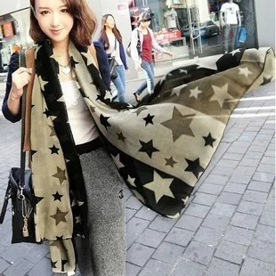 Осень и зима ультра длинный шарф бархат шифон большой шелковый пятиконечная