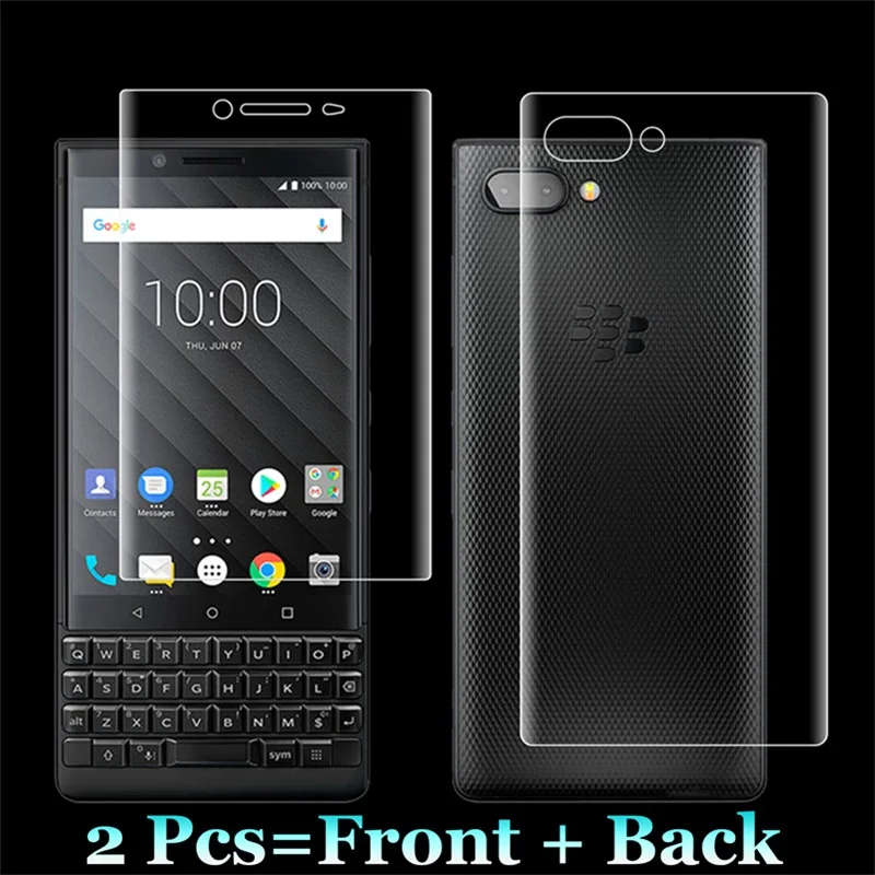 Front and Back Film Для BlackBerry Key2 Key 2/Athena 4," 2 шт = передняя+ задняя тонкая пленка из мягкого ТПУ Взрывозащищенный протектор экрана - Цвет: Front and Back Film