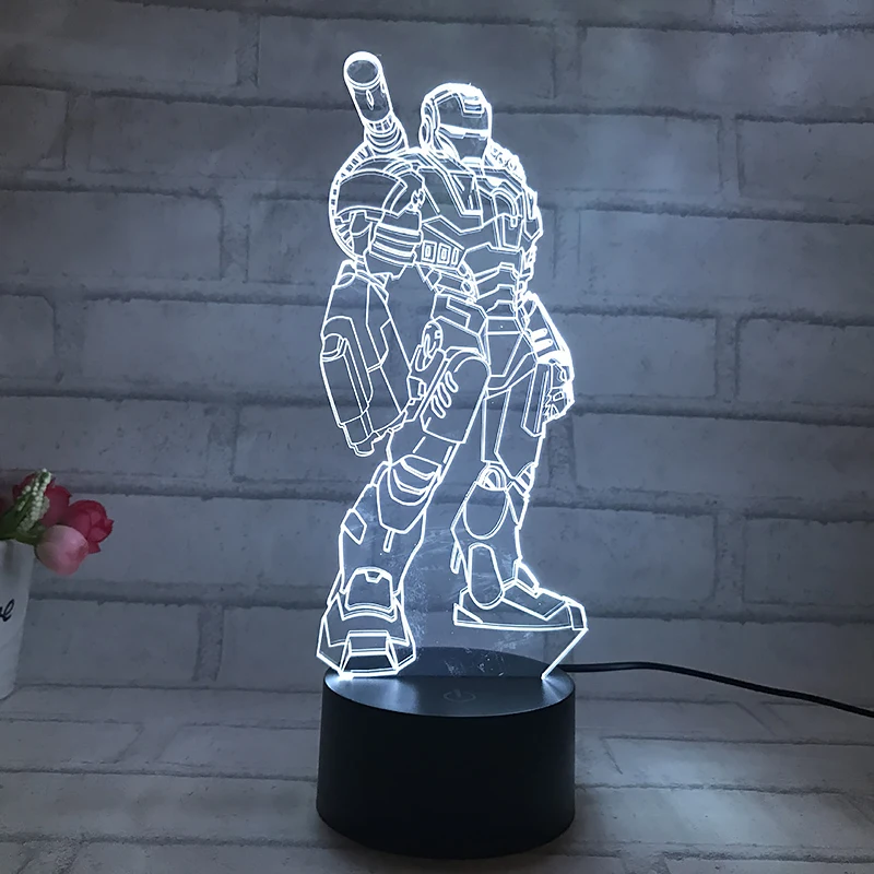 HAIXIANG красочный Железный человек 3D настольная лампа Luminaria светодиодные ночники