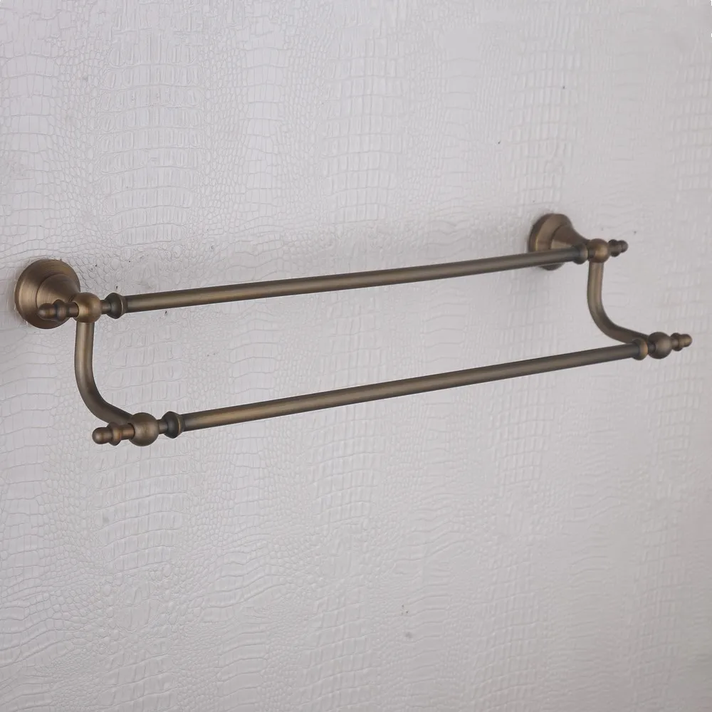 Double Towel Bar Настенное крепление аксессуары для ванной комнаты античная латунь коллекция полотенец бар кольцо бумага держатель туалетной щетки пальто крюк для ванной мыльница - Цвет: Double Towel Bar
