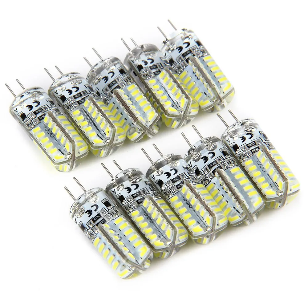 10 шт. Светодиодная лампа 3w 5 G4 светодиодный SMD3014 24 48 64 светодиодный S 240V 220V g 4 Точечный светильник светодиодный светильник вниз светильник светодиодный лампы теплый/холодный белый