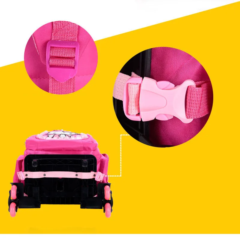 Hello kitty детские школьные сумки набор Mochilas детские рюкзаки с шестью колесами чемодан на колесиках для девочек рюкзак