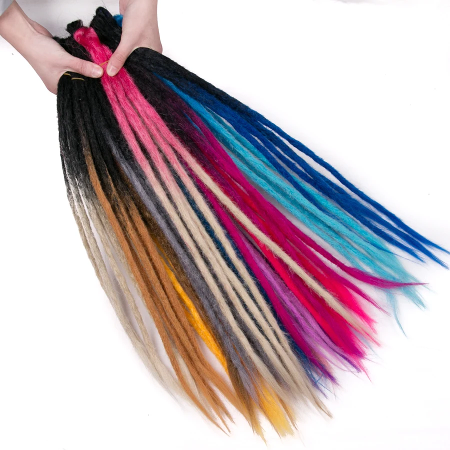 VERVES 5 прядей/лот дреды ручной работы наращивание волос 24 дюйма Омбре вязанные