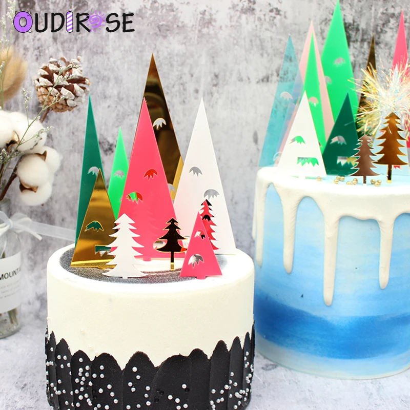 OUDIROSE разноцветная Рождественская елка акриловый торт ко дню рождения Топпер