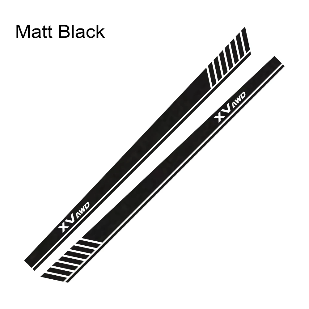 Matt Black Автомобильные длинные Боковые Полосатые наклейки, виниловая пленка, гоночный спортивный стиль, наклейки для автомобилей для Subaru XV, Стайлинг, тюнинг, автомобильные аксессуары - Название цвета: Matt Black