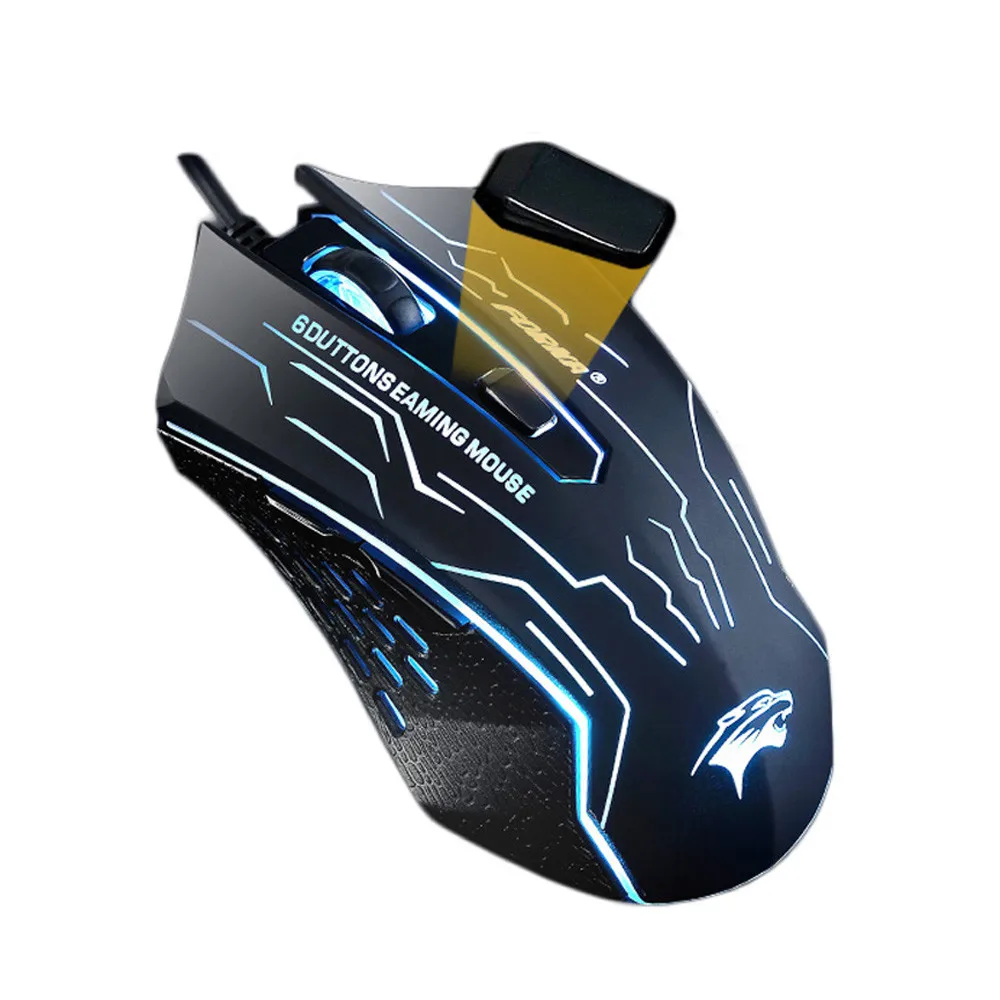 Проводная мышь 3200 DPI цветная светодиодная оптическая 6D Кнопка USB Pro игровая для