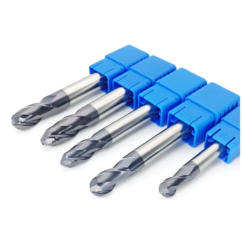 1 шт. R0.5 R0.75 R1 R1.5 R2 R3 R4 R5 R6 50L 75L HRC45 2 флейты Концевая фреза с ЧПУ фрезы карбидная