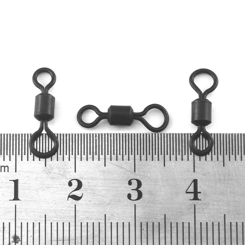 50 шт. 4 # Вертлюги Heli с большим ушком латунный сплав матовый черный цвет подходит