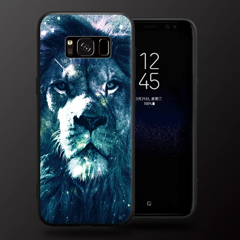 Красочный волк, сова, Лев, павлин, животный рисунок для samsung Galaxy S6, S7 Edge, S8, S9 Plus, Note 3, 4, 5, 8, 9, жесткий чехол для телефона