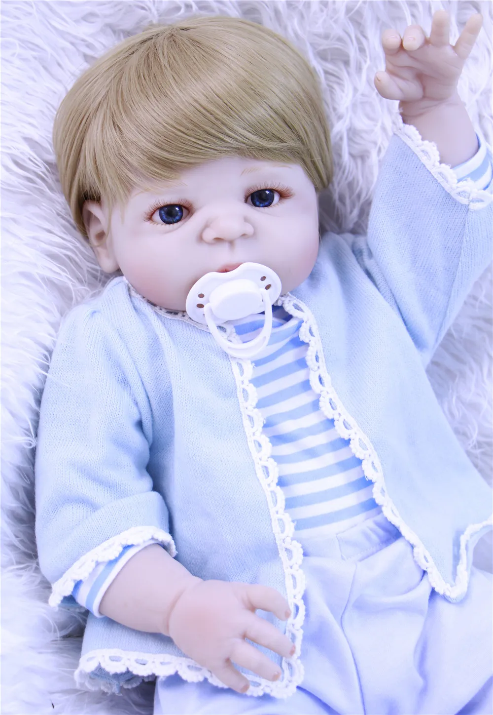 

NPK 55cm Doll Soft Silicone Reborn Dolls Baby Realistic Doll Reborn 22 Inch Full Vinyl Boneca BeBe girl boy Reborn Dolls