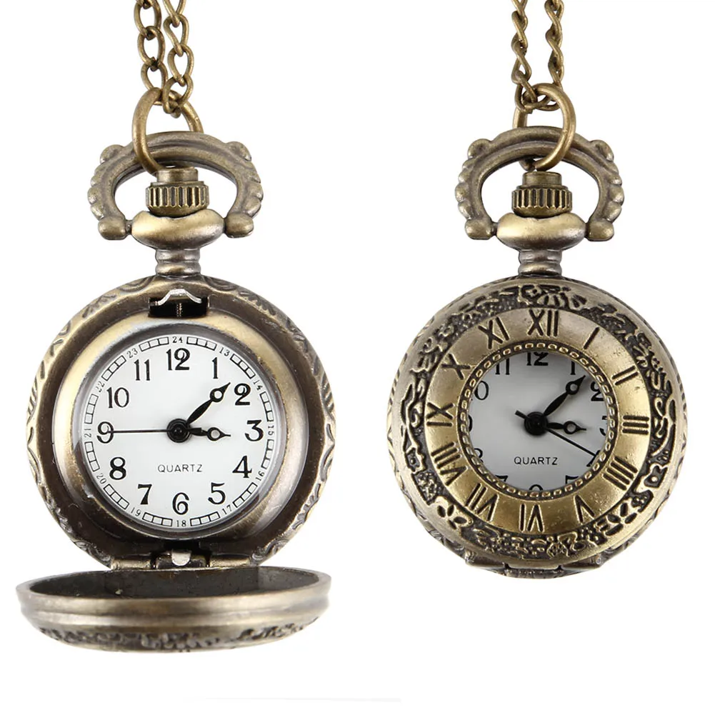 Часы наручные карманные, элегантные модные винтажные с римскими цифрами, с цепочкой и ожерельем, подарок на день рождения, LL @ 17