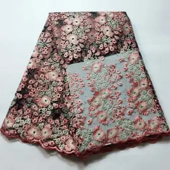 Pearl Pink В африканском стиле; кружевное платье с цветочным рисунком узор 120 см ширина ткань для свадебного продаются по 5 двор - Цвет: Pearl Pink