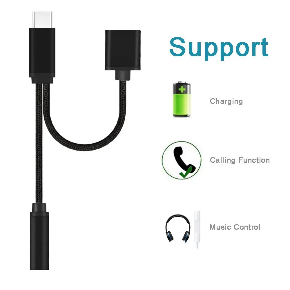 ACCGUYS 2 в 1 USB Type C до 3 5 мм Женский аудио разъем кабель для наушников зарядный адаптер