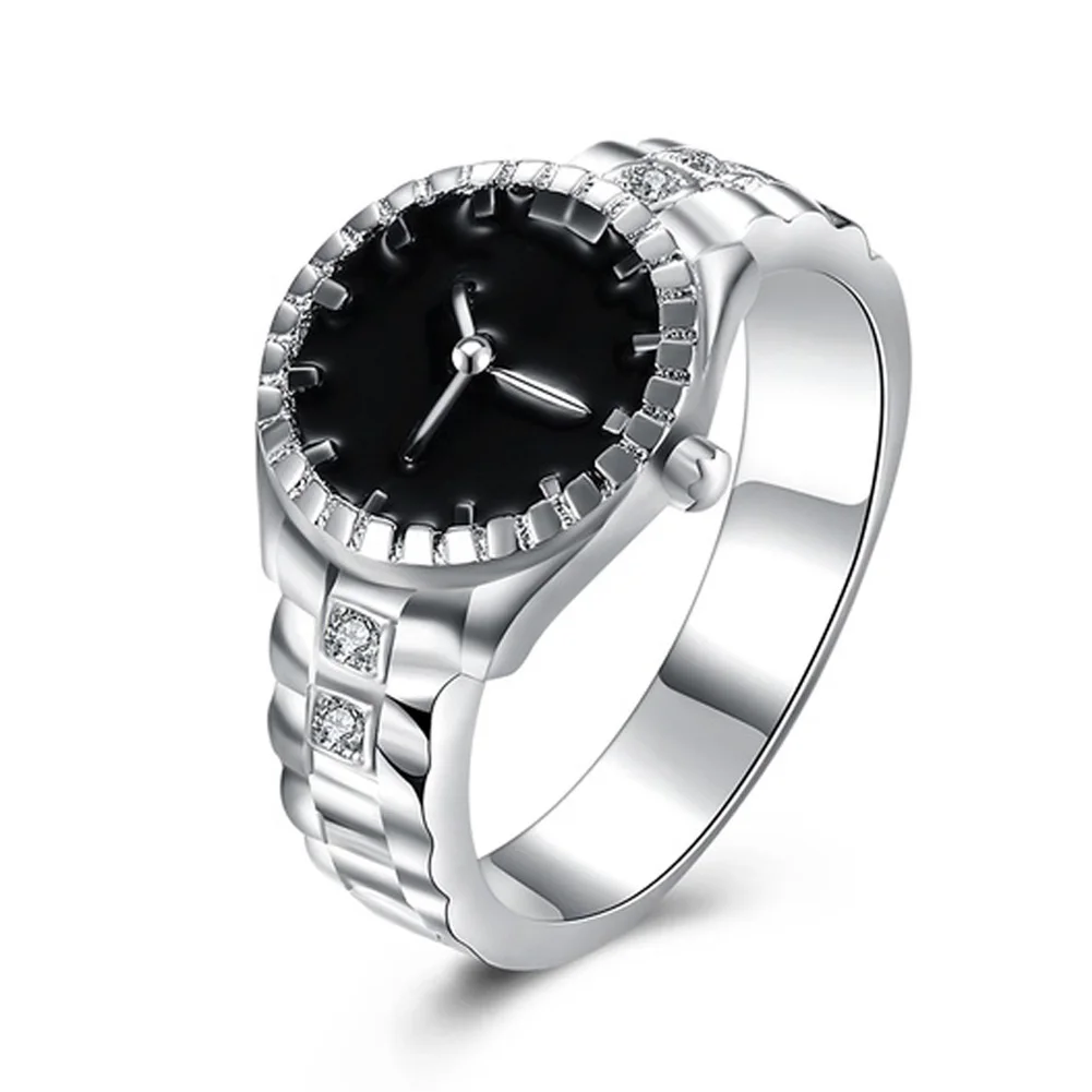 2018 горячая Распродажа посеребренные Свадебные часы кольца повседневные мужские