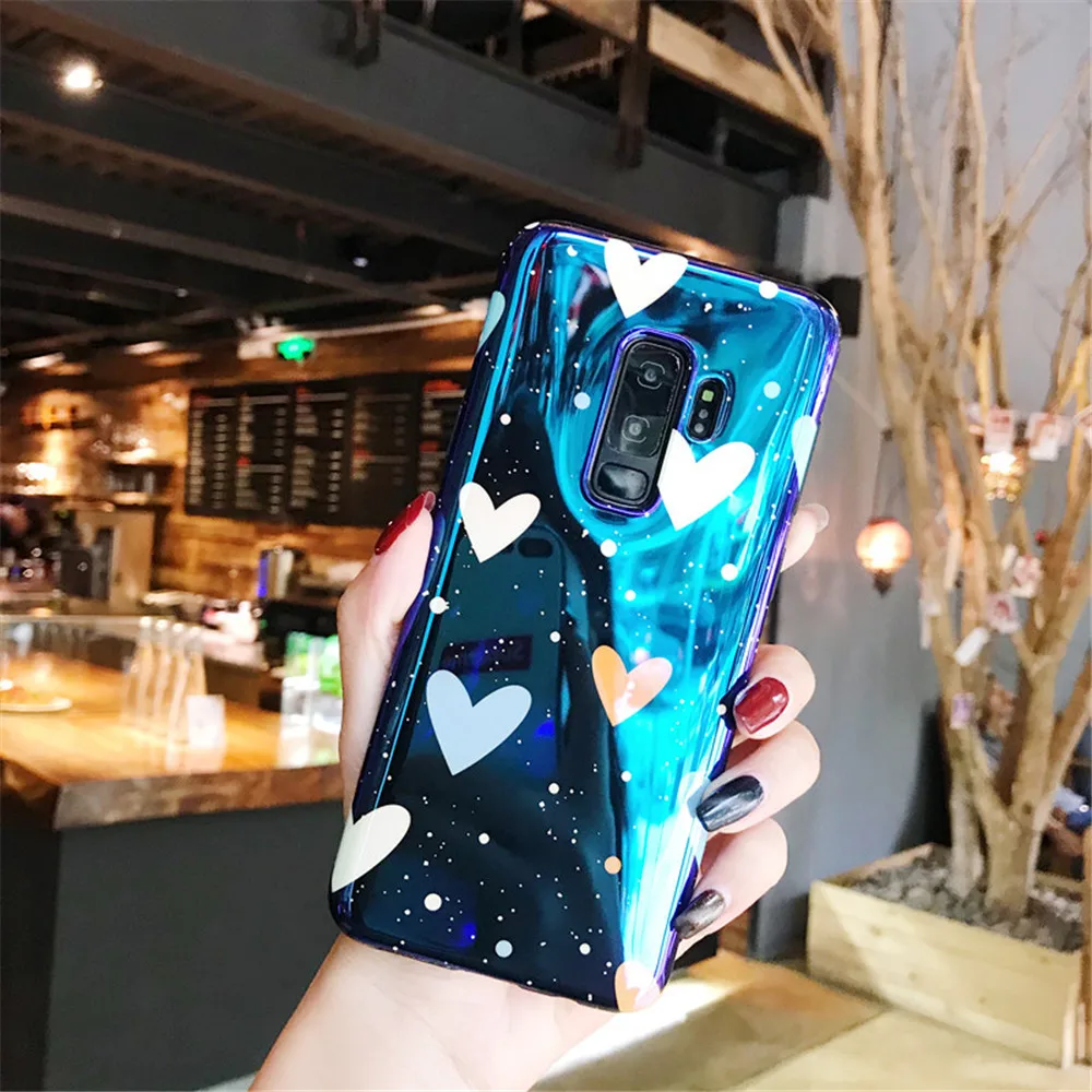 Fashion Blu-Ray Glossy Loves Heart Pentagram Painted Soft IMD Silicon Phone Case For Samsung Galaxy S10 Lite S8 S9 Plus Note 8 9 |