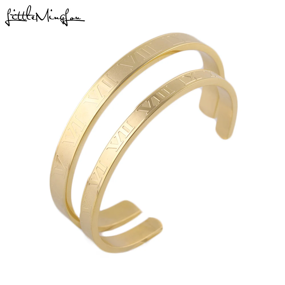 Роскошные золотые парные мужчины любовник римские цифры весы открытый манжет