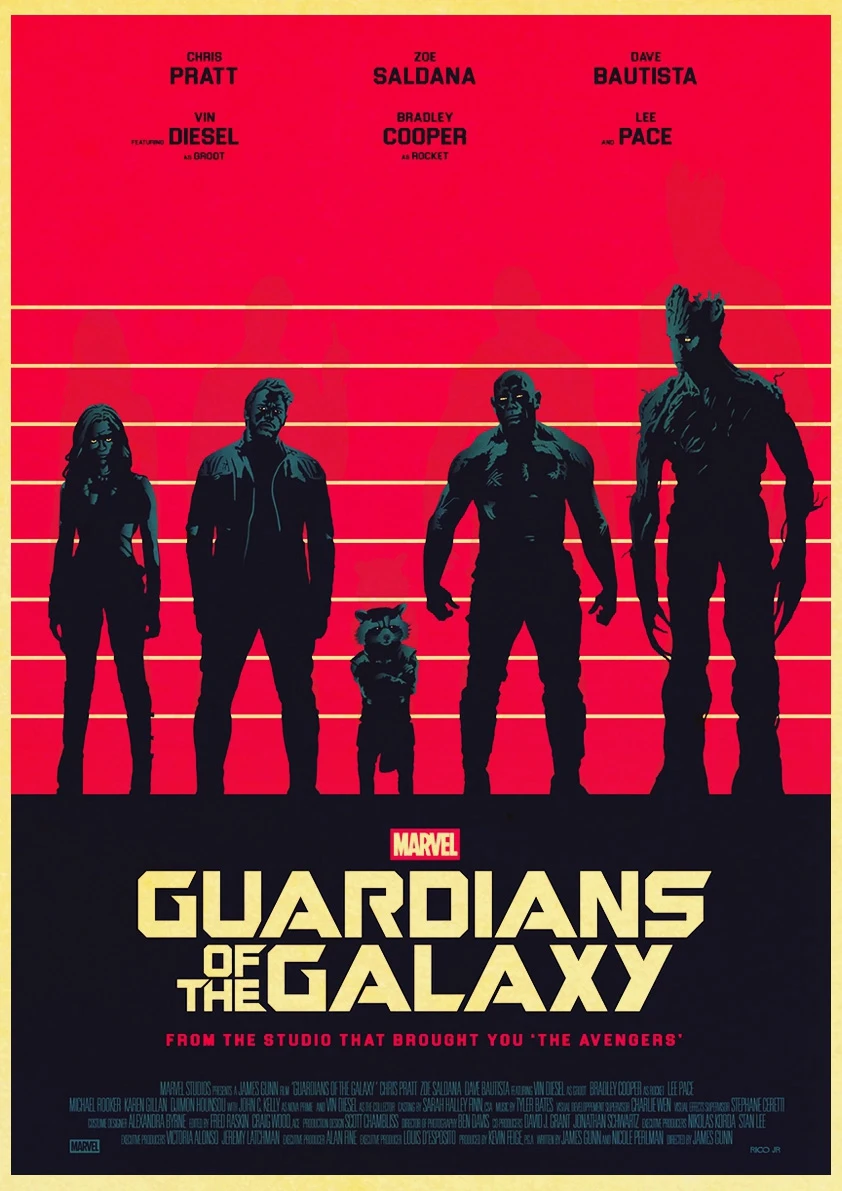 Винтаж фильм Marvel стражи Галактики плакат наклейки на стену печать плакатов Высокое качество для бара и домашнего декора