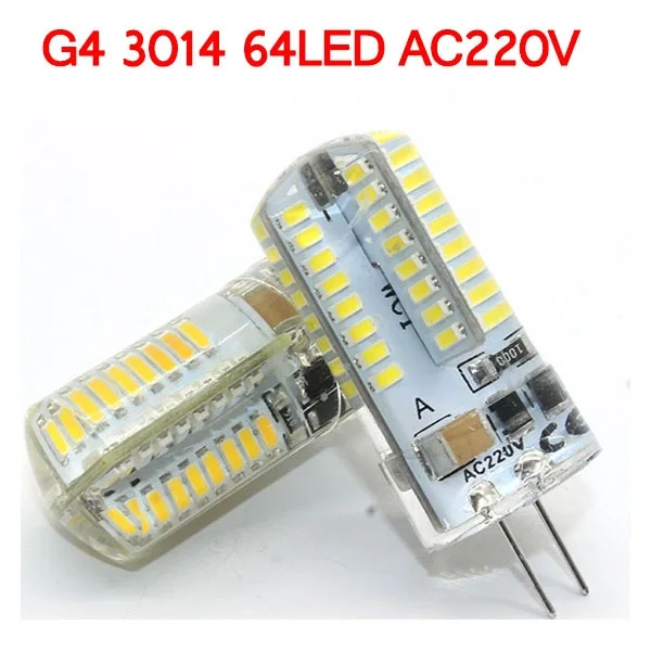 G4 3014 64LED 9W AC DC 12V G4 Светодиодная лампа “Кукуруза” лампочка Коб 1505 AC 220V SMD 3014 G4 светодиодный светильник 360 градусов угол луча Точечный светильник лампы - Испускаемый цвет: G4 3014 64LED 9W